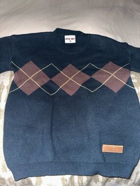 Taylor Swift All Too Well Navy Argyle Sweater